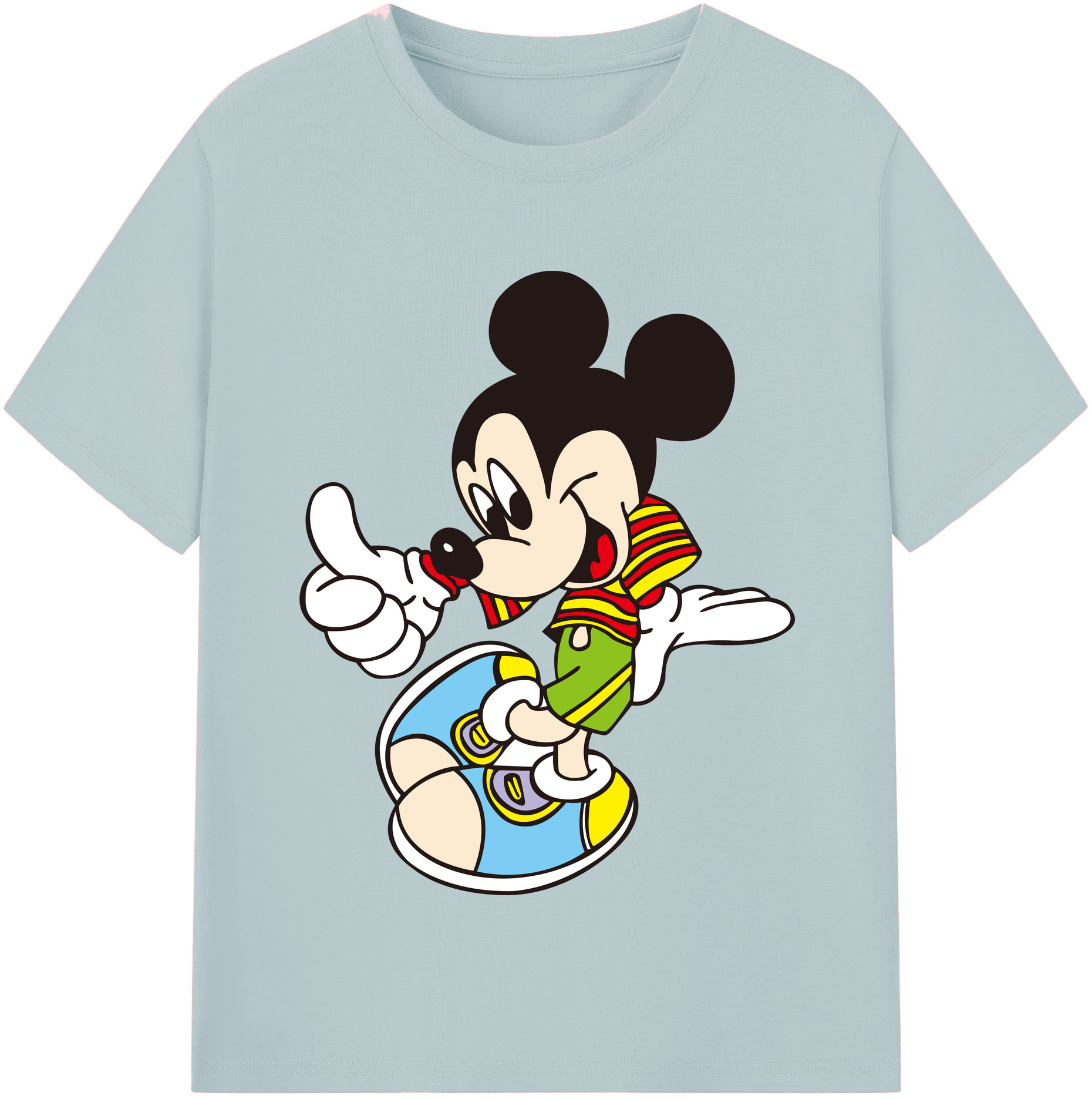 （画像用） ミッキーマウス Mickey Mouse 綿100％半袖Tシャツ（フロントプリント）